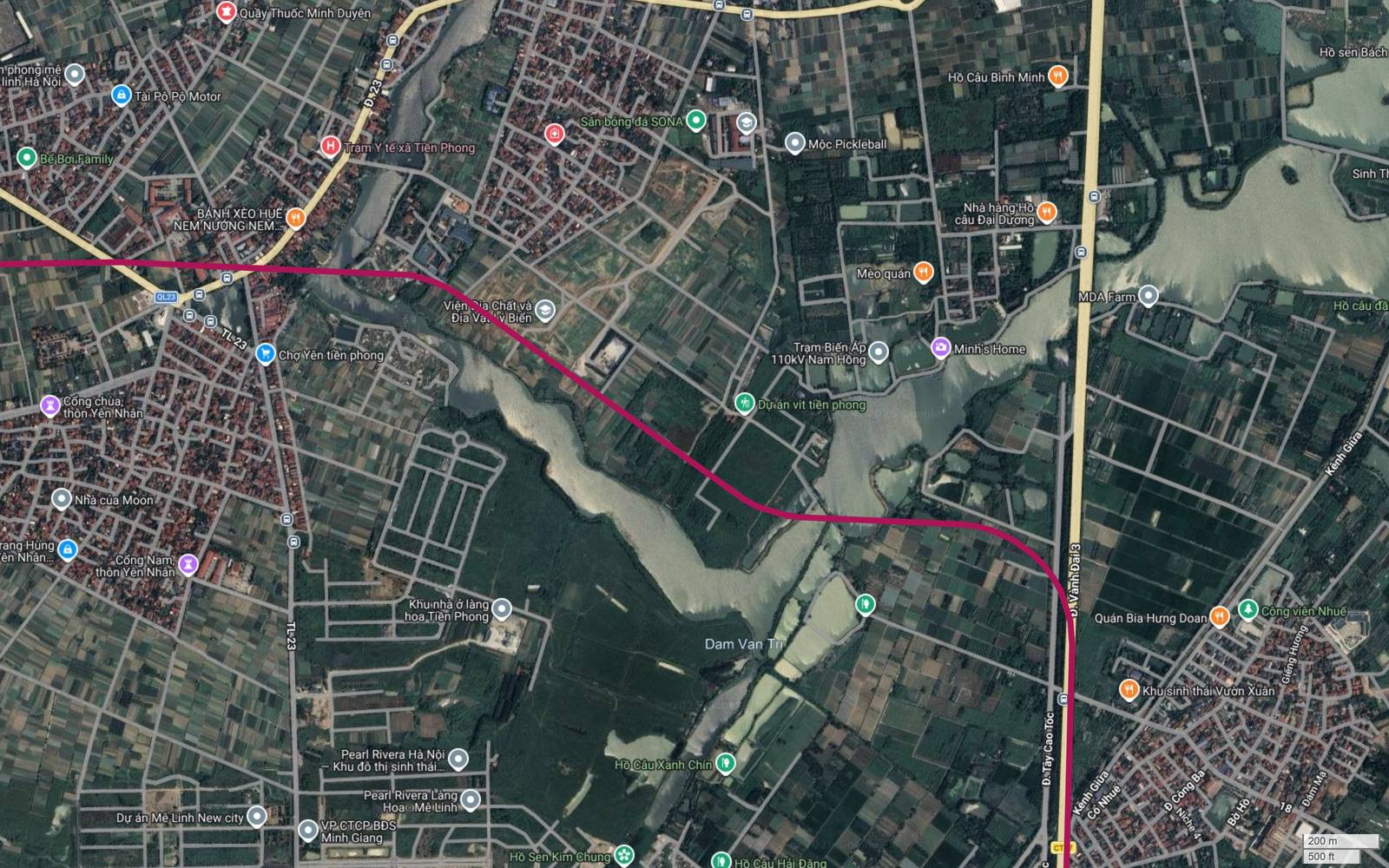Khúc bẻ vuông góc của tuyến metro số 18 Hà Nội tại nút Vành Đai 3 và Tây Cao Tốc, Kim Chung